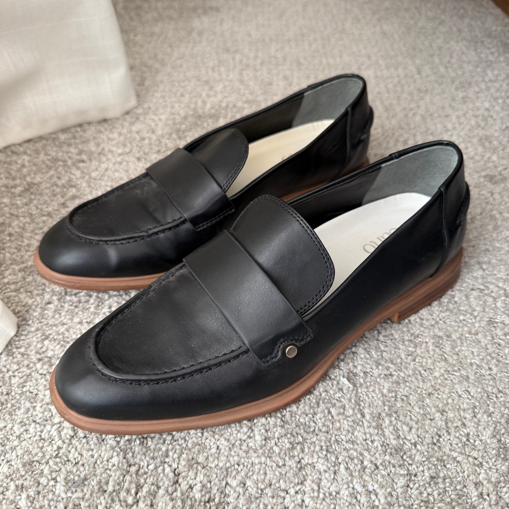 Franco Sarto Kira‎ Black Loafers Women Size 7 Minimal Classic Old Money